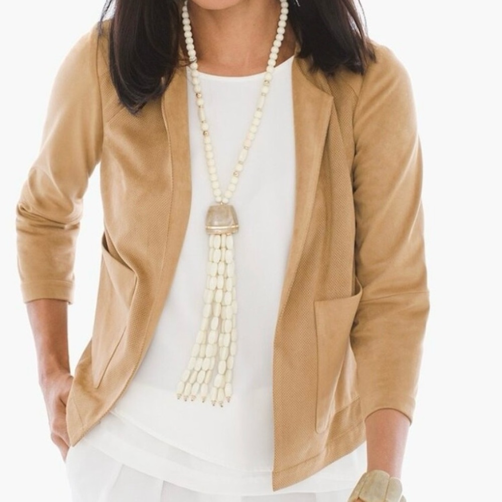 Chico’s Faux Suede Perforated Jacket